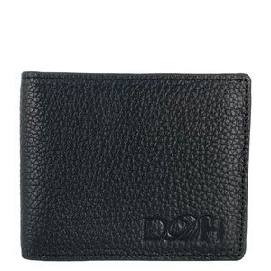 DALLAS DESIGNER HANDBAGS  Men’s Bifold Grain Leather Wallet Black